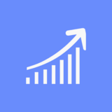 Graph icon with blue background Graph icon with blue background