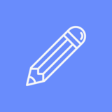 Pencil icon with blue background Pencil icon with blue background